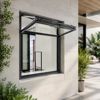 Fenêtre coulissante verticale moderne en alliage d'aluminium, pliante, en verre, avec isolation thermique en acier inoxydable, vente en gros d'usine