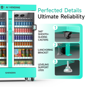 Distributeur automatique intelligent IA grande capacité 1000L avec surveillance à distance pour aliments frais, snacks, boissons, lieux publics, paiement par carte de crédit - Product Image 3