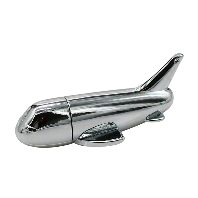1GB Metal Airplane Shape USB 2.0 Flash Drive  Creative Promotional Gift Thumb Drive with 1 Year Warranty