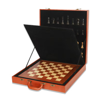 Jeu d'échecs professionnel 16 pouces en bois grainé, pièces lestées, 2 reines supplémentaires, luxe, écologique, durable, mallette portable, pour tournoi