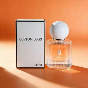 Flacon de parfum de luxe 30 ml à rayures, vaporisateur plat transparent 50 ml avec bouchons à boule colorés, accepte le logo personnalisé - Product Image 2