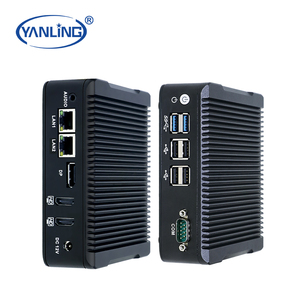 Mini <span class=keywords><strong>PC</strong></span> portátil Dual RJ45 Lan RS 232 COM sin ventilador Intel Celeron J3710 Quad Core <span class=keywords><strong>DDR3</strong></span> <span class=keywords><strong>RAM</strong></span> SSD Disco Duro Linux/Win10 Pro AU enchufes - Product Image 1