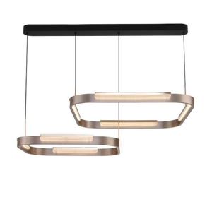 Lampe suspendue à trois anneaux, couleur or noir, pour la décoration d'hôtel et de maison - Product Image 6