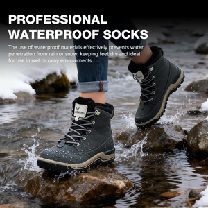 Scarpe da Neve e Trekking Invernali da Donna, Design Moderno Minimalista, OEM ODM, Logo Personalizzato, Termiche, Impermeabili, in Nabuk, Antiscivolo - Product Image 3