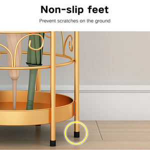 Étagère de rangement parapluie en acier inoxydable, couleur or, 80 cm, suspension de porte - Product Image 5