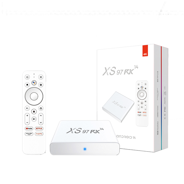 4K Ultra HD Media Player Android TV Box with BT Voice Remote and WiFi 6 Support