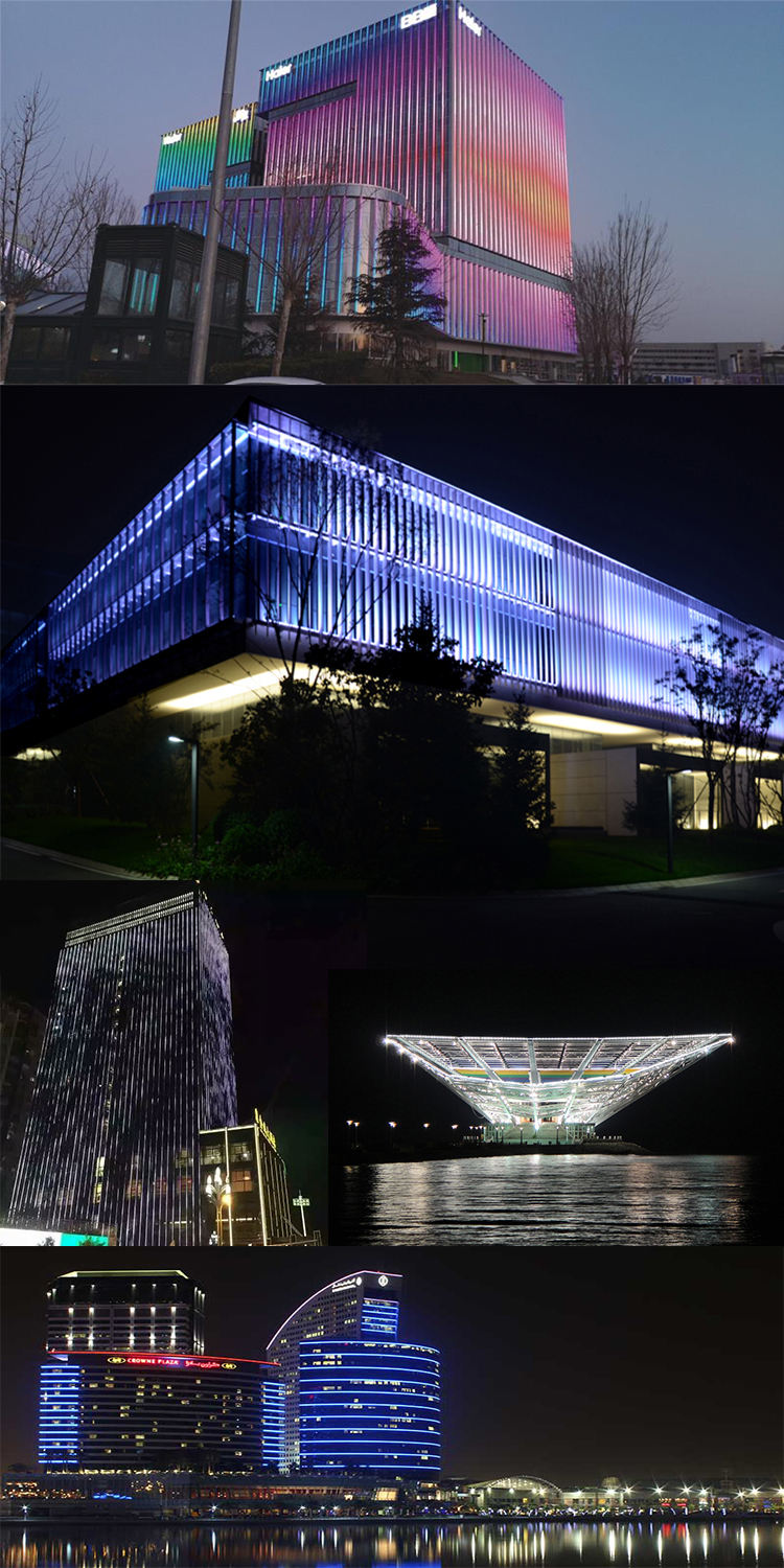 户外ip65 led防三灯led建筑景观立面灯rgb rgbw像素led条灯嵌入式铝