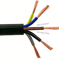 Câble plat flexible RVV 450/750V à âme en cuivre, isolé PVC, gaine plate, norme UE, 12 AWG, câble de signalisation et de commande TONGBAO