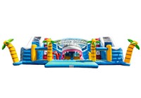 Ciudad de Diversión Inflable Comercial con Temática Oceánica, Castillo Inflable Grande de PVC, Parque de Atracciones Inflable para Niños para Alquiler