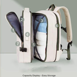 Mochila de Viaje Multifuncional Personalizada de Gran Capacidad, 3 Formas de Transporte, Mochila de Viaje para Portátil con Puerto de Carga USB - Product Image 3