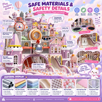 Équipement de terrain de jeu intérieur sur mesure sur le thème des contes de fées avec piscine à balles et toboggan pour centre commercial et parc d'attractions - Prix usine