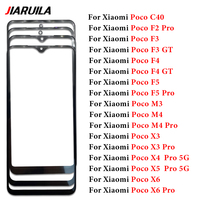 Cristal de Pantalla Frontal OCA para Xiaomi Poco C40 X6 X5 X4 X3 F5 F4 F3 F2 M5 M4 M3 Pro 5G, Panel Táctil Exterior, Repuesto de Lente