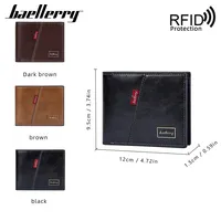 Grosir dompet pendek pria, Slot Multi-Border lintas batas Retro desain horisontal sederhana