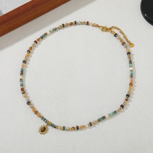 <span class=keywords><strong>Collana</strong></span> di perline di pietra naturale colorata di lusso di lusso all'ingrosso della fabbrica <span class=keywords><strong>collana</strong></span> con nappe e nappe - Product Image 3