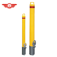 Barrière de circulation en acier au carbone Q235, bollard amovible verrouillable à clé avec bande réfléchissante
