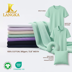 Tissu en jersey simple 100% coton peigné biologique 180GSM 21S - Doux et respirant pour T-shirt et polo - Product Image 1