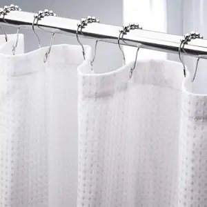 120GSM waffle Shower Curtain 72x72inch Polyester digital printing shower bath curtains in the bathroom
