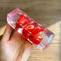 Kawaii transparant fruit-ijsblokje squishy speelgoed voor stressverlichting Fidget Unisex Leeftijd 8+