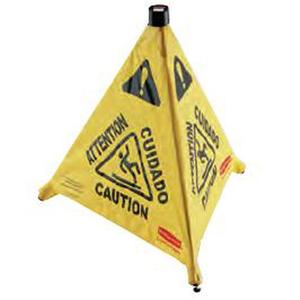Cono Pop Up Multilingue 50 Cm Giallo Segnale di Attenzione Avvertimento di Sicurezza - Product Image 1