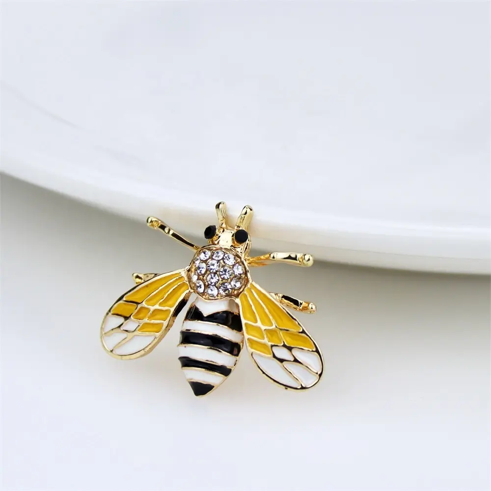 Wholesale Gold Collections Motivational Honey Broches Enamel Bee Pin