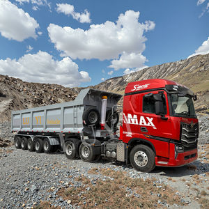 LUYI ağır 5 akslar 80-100Tons u-hidrolik arka damperli römork yük yan damperli arka dökümü yarı kamyon römorkları - Product Image 1