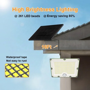 Ngoài trời không thấm nước IP65 faretto solare <span class=keywords><strong>Led</strong></span> Đèn Pha năng lượng mặt trời cảm biến chuyển động an ninh tường phát hiện ánh sáng với bảng điều khiển - Product Image 3