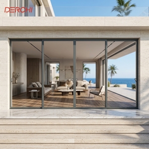 DERCHI pour <span class=keywords><strong>Porte</strong></span> <span class=keywords><strong>Coulissante</strong></span> Sans Rail en Verre Trempé avec Profilé Aluminium Premium, <span class=keywords><strong>Isolation</strong></span> <span class=keywords><strong>Phonique</strong></span> pour Bureau et Cave - Product Image 1