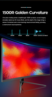 Écran d'ordinateur LED incurvé 34 pouces 4K 100Hz 180Hz anti-lumière bleue, moniteur de bureau grand écran 21:9 avec interface DP