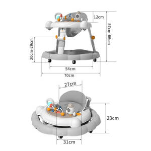 Girello multifunzione con ruote e musica da seggiolino giocattolo per bambini camminatore Sit-To-Stand per imparare a camminare per bambini pieghevole Baby Walker - Product Image 5