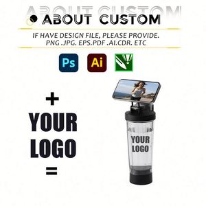 Nouvelle tasse à eau en plastique simple avec échelle graduée, tasse en plastique portable avec support magnétique pour téléphone, tasse à agitation automatique avec logo personnalisé - Product Image 3