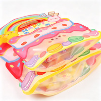 Sachet d'emballage cadeau personnalisé mignon avec fermeture éclair refermable et poignée pour bonbons, biscuits, chocolats, snacks, et cadeaux de fête – Pochette autoportante