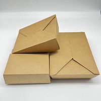 Boîte à lunch pliable en carton 1000 ml, compatible micro-ondes, portable, anti-fuite, pour sandwichs en forme de burger, à emporter individuellement en kraft