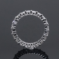 Penjualan Laris Desain Bundar Kualitas Tinggi 3Mm Total 2,1 K Putih Moissanite Cincin Band Keabadian Berlian