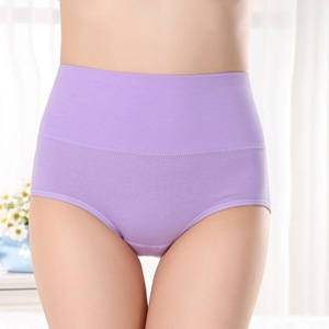 Bragas de algodón sin costuras para mujer, ropa interior de cintura alta, caderas, Color sólido, talla grande, <span class=keywords><strong>2020</strong></span> - Product Image 6