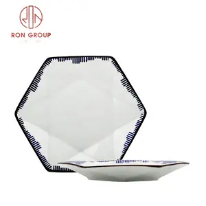 OEM custom logo porcelain plates star shaped ceramic dishes and plate