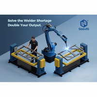 Solutions de robots de soudage à double poste personnalisées, entraînement servo-électrique, protection IP67 - Conception complète tout-en-un
