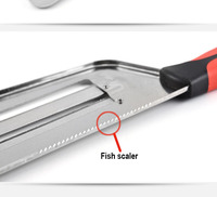 Couteau à trancher manuel en acier inoxydable 304 à double lame, pour écailler le poisson, couper le chou, le concombre, l'oignon, la pomme de terre, éplucher les légumes