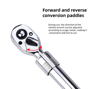 Quick Release <strong>Ratchet</strong> Socket <strong>Wrench</strong> 1/2 Inch <strong>3</strong>/8 Inch 1/<strong>4</strong> Inch Straight Handle Quick <strong>Wrench</strong> 72 Tooth Telescopic <strong>Ratchet</strong> Socket - Product Image 4