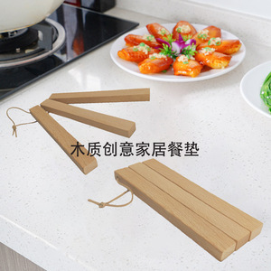 Beechwood Insulation Pad Rectangle <b>Heat</b> Insulating Mat For Coffee Home Use Foldable <b>Coasters</b> - Product Image 5