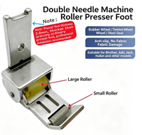Machine à coudre à double aiguille avec pied presseur à rouleau 1/4 anti-plis, accessoire pour machine à coudre