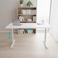 Base de bureau de jeu blanche en acier, réglable en hauteur électriquement par un seul moteur, largeur extensible, ergonomique, pour salle de jeux
