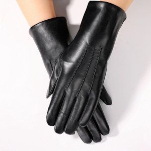 <span class=keywords><strong>Gants</strong></span> en cuir <span class=keywords><strong>de</strong></span> mouton doublés <span class=keywords><strong>de</strong></span> <span class=keywords><strong>laine</strong></span> d'agneau véritable à la mode pour femmes - Product Image 1