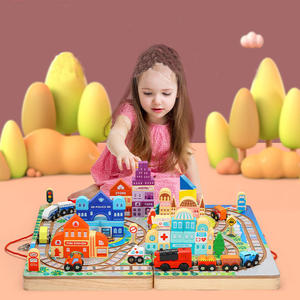 Ensemble de jouets de construction en bois, wagon de chemin de fer, train électrique magnétique, jouets éducatifs pour enfants, collection - Product Image 2