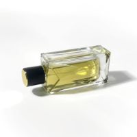 Flacon de parfum rectangulaire en verre transparent de haute qualité 100 ml, vaporisateur fin pour huiles essentielles, flacon cosmétique vide