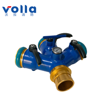 Volla 360 °   Distributeur de tuyau d'incendie pivotant 3 voies - Répartiteur d'eau stabilisant le débit 2,5 MPa avec poignée anti-blocage et manomètre