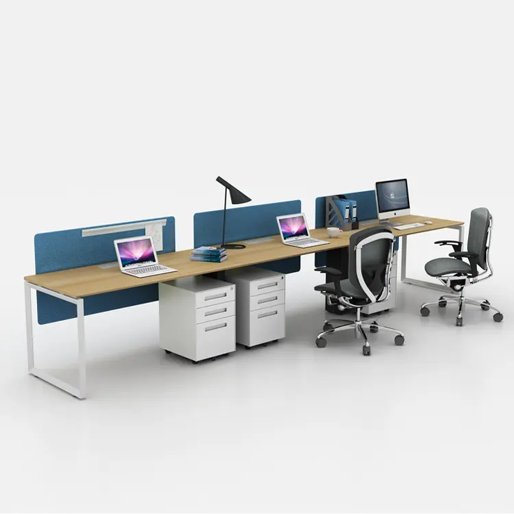 Foshan ofis masası Modern tasarım 3 koltuk ofis iş istasyonu personel çalışma alanı