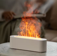 Vente chaude Portable LED Flamme-Lumière Effet USB Humidificateur D'air Arrêt Chronométré Huile Essentielle Aroma Diffuseur Humidificateur Pour La Maison