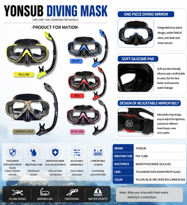 Máscara de Buceo Panorámica de Vidrio Templado al por Mayor para Hombres y Mujeres, Profesional, Roja, Certificada para Uso Alimentario, Duradera y de Alta Calidad - Product Image 4