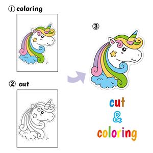 Cahier d'activités <span class=keywords><strong>de</strong></span> découpe et <span class=keywords><strong>de</strong></span> coloriage pour filles, 50 pages, thème licorne, pour enfants <span class=keywords><strong>de</strong></span> 3 à 5 ans, idéal pour les fêtes et les loisirs - Product Image 3