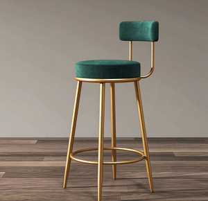 Tabouret de bar moderne en métal, siège rembourré sans dossier, pivotant, pour bar à domicile, salle à manger, restaurant - Product Image 2